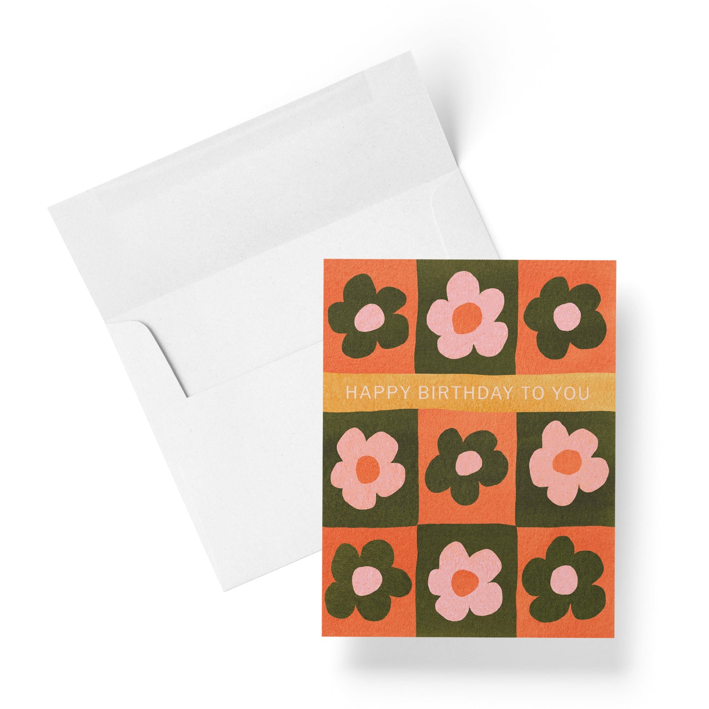 Check Flower Birthday Card