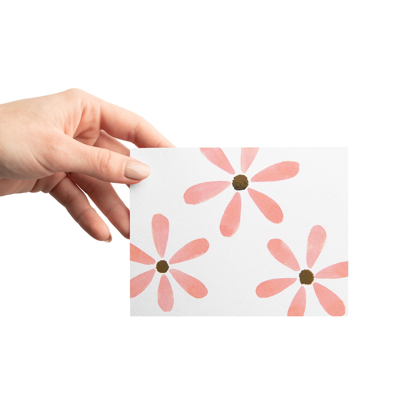 Pink Gold Foil Daisy Card