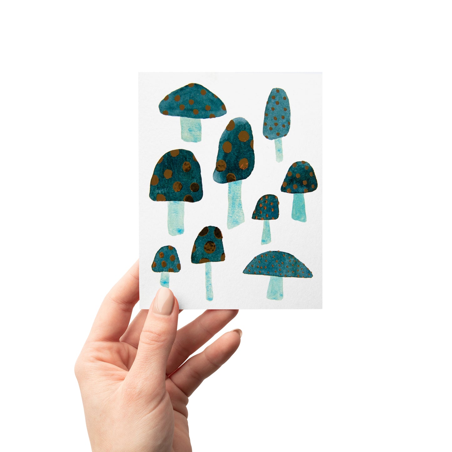 Blue Mushroom Gold Foil Card