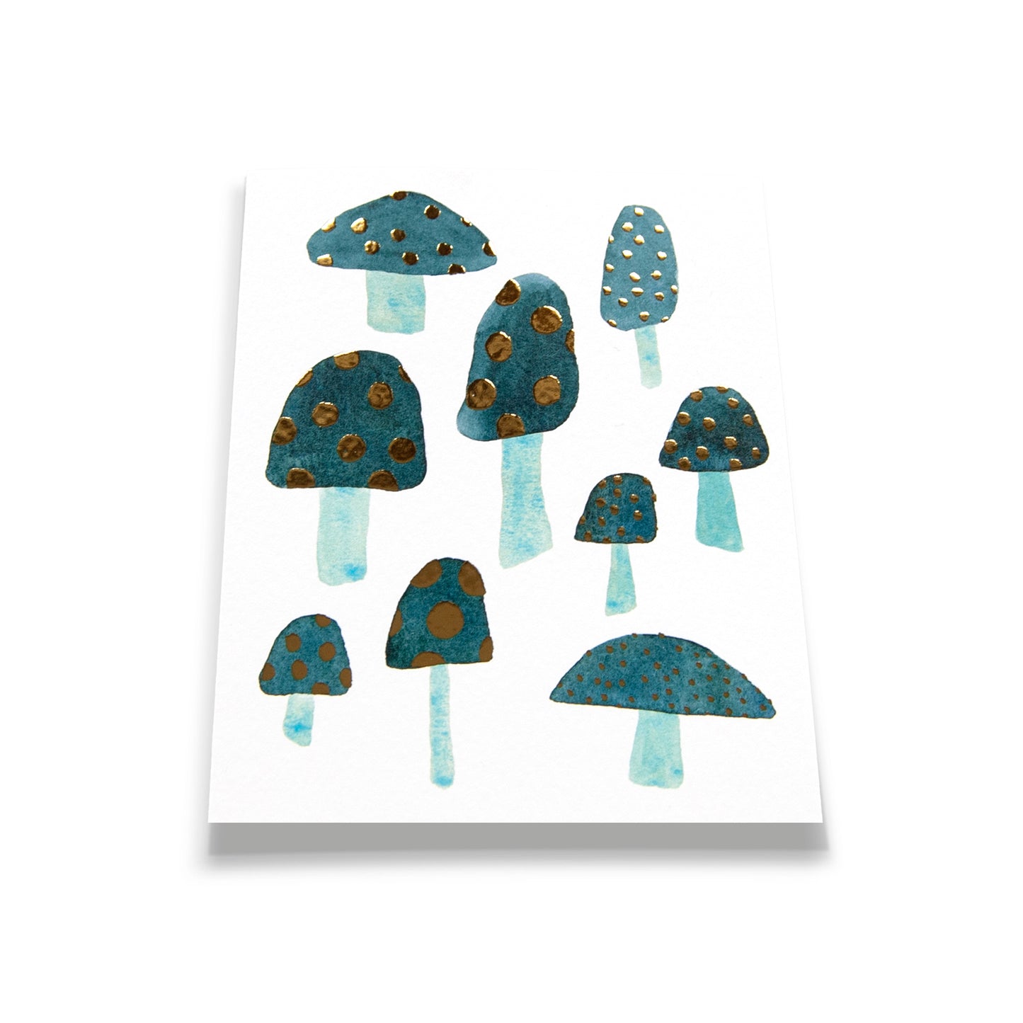 Blue Mushroom Gold Foil Card