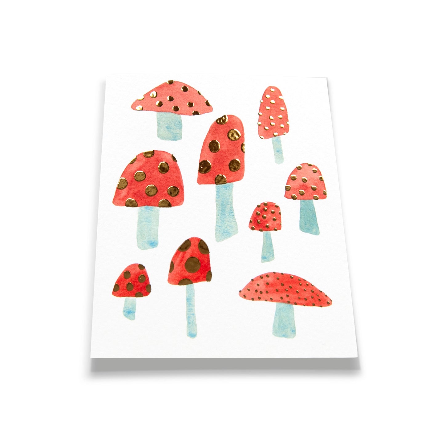 Red Mushroom Gold Foil Card
