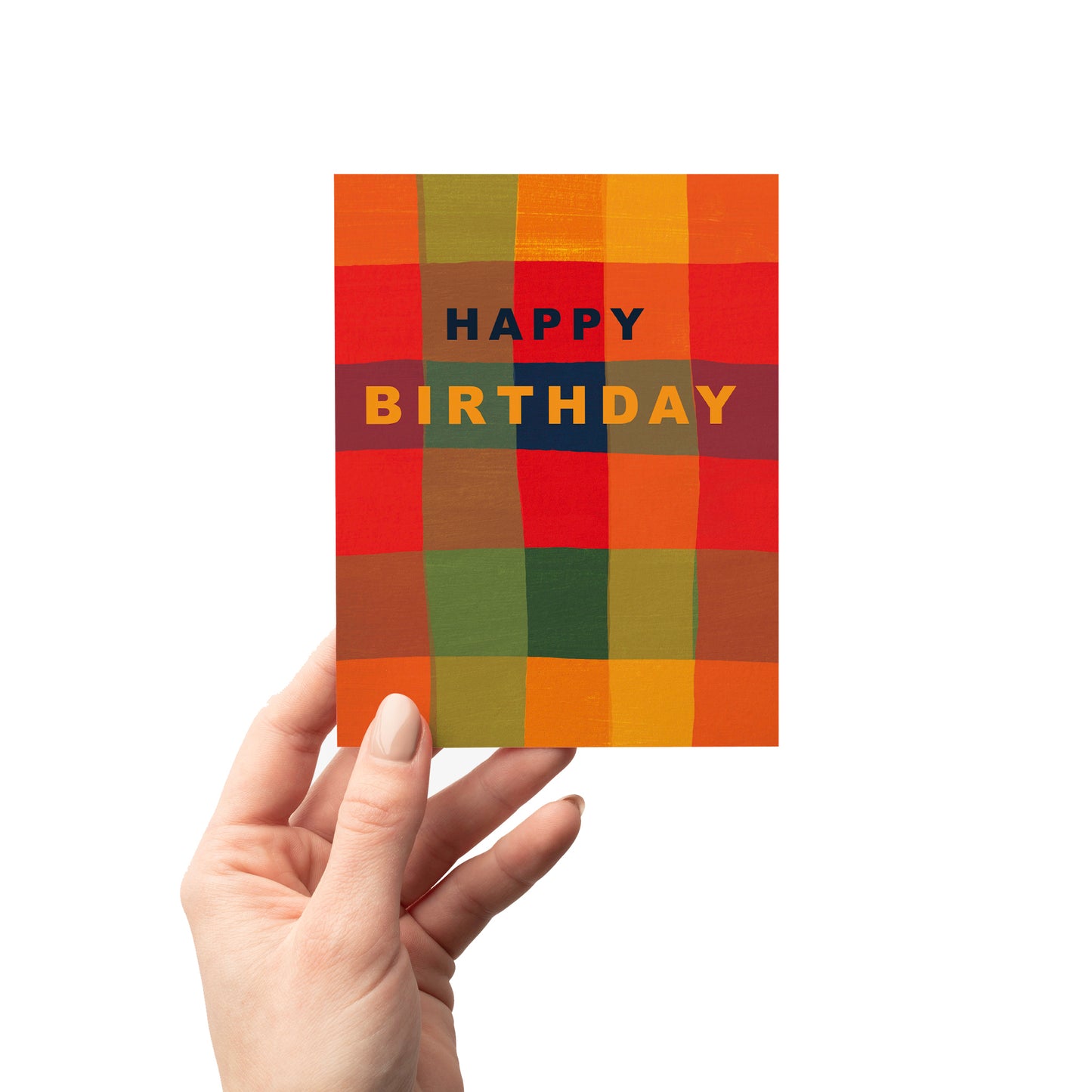 Red + Green Plaid Birthday Card