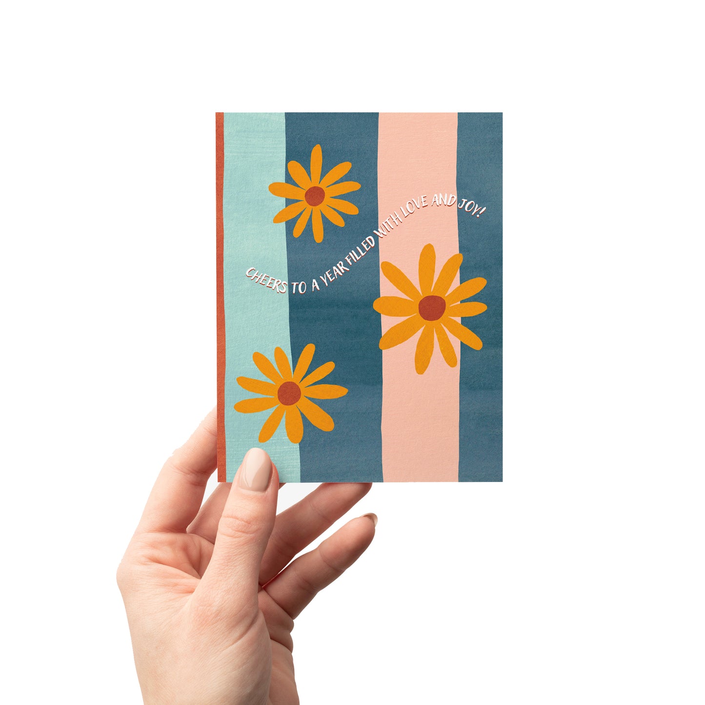 Daisy Stripe Cheers Card