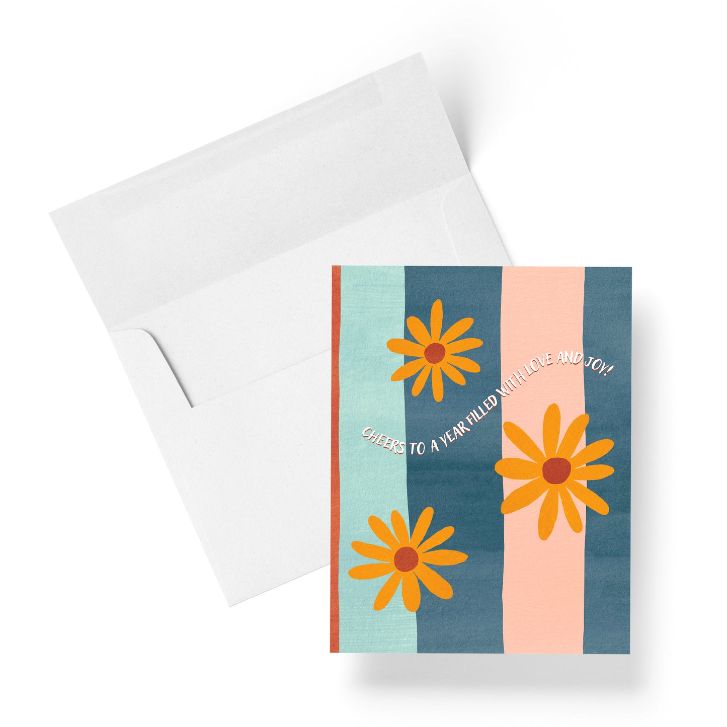 Daisy Stripe Cheers Card