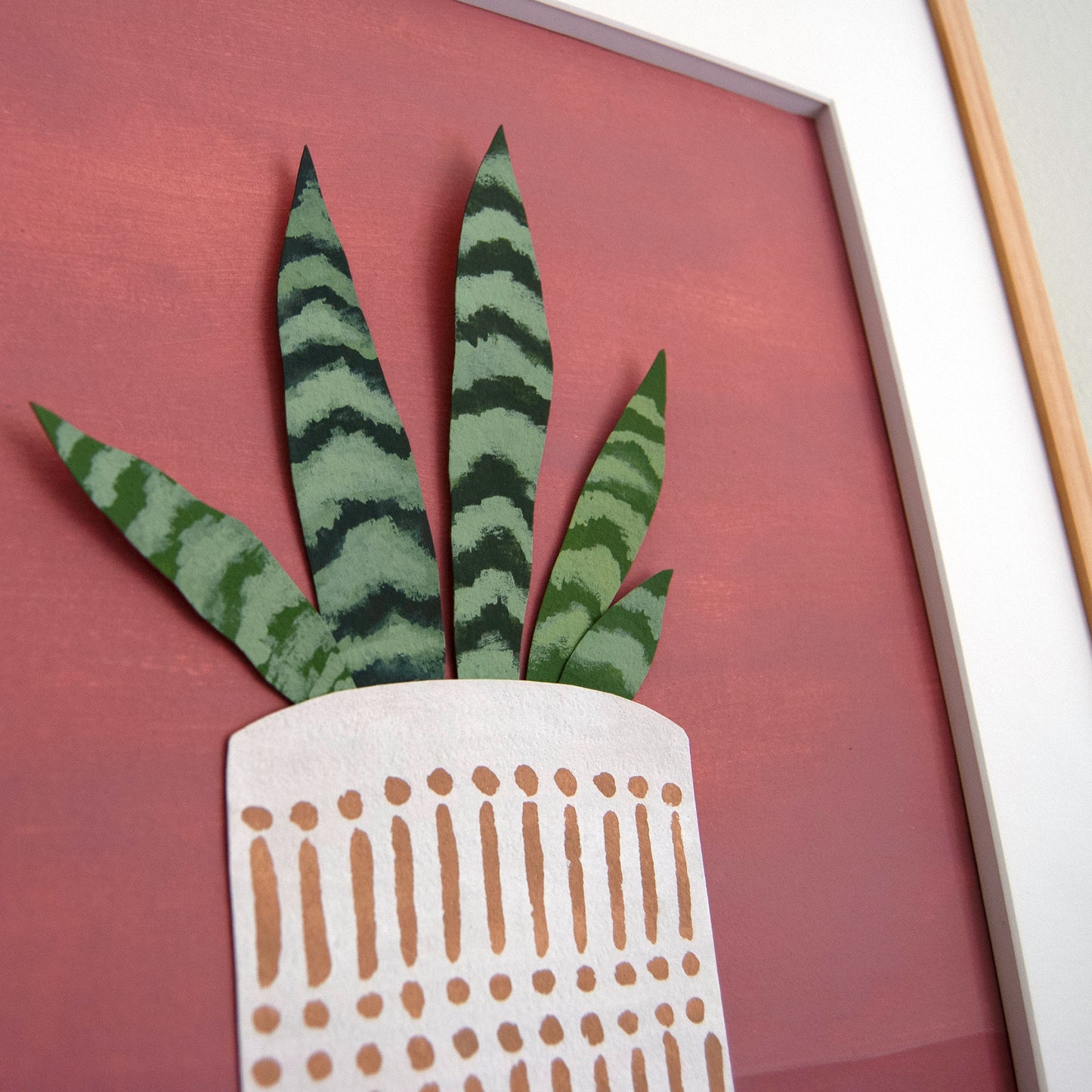 "Cheery Black Coral" Framed Acrylic & Cut Paper Original, 16 x 20 inches