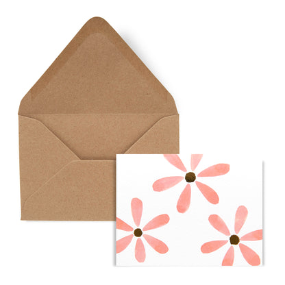 Pink Gold Foil Daisy Card