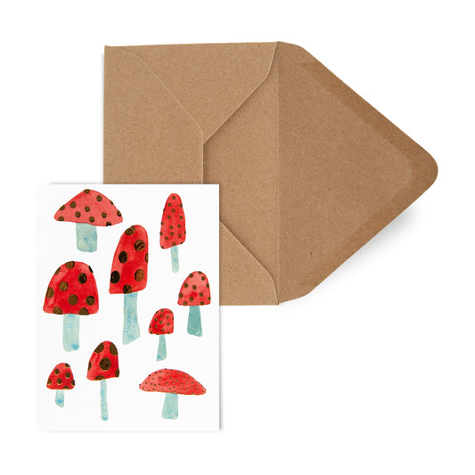 Red Mushroom Gold Foil Card