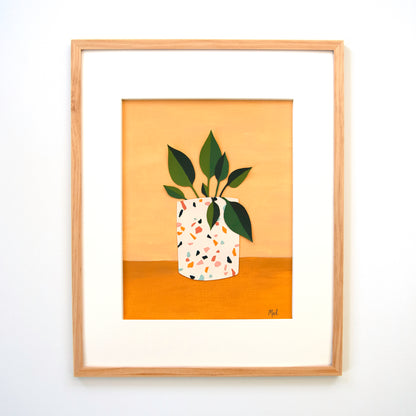 "Sunny Jade Pothos" A Vertical Print